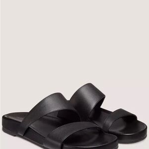 Stuart Weitzman Black Minimalist Slide Sandals